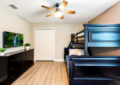 Bunk Bed - Twin/Full/Pullout Twin, 43 inch HD Smart TV, shared Jack/Jill bathroom