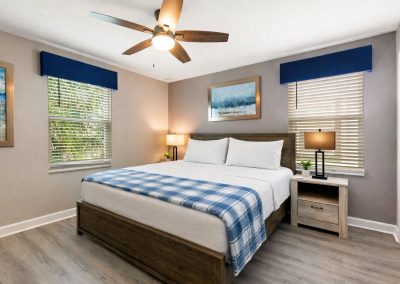 Champions Gate Spectacular vacation rental by owner Blue King bedroom with ceiling fan